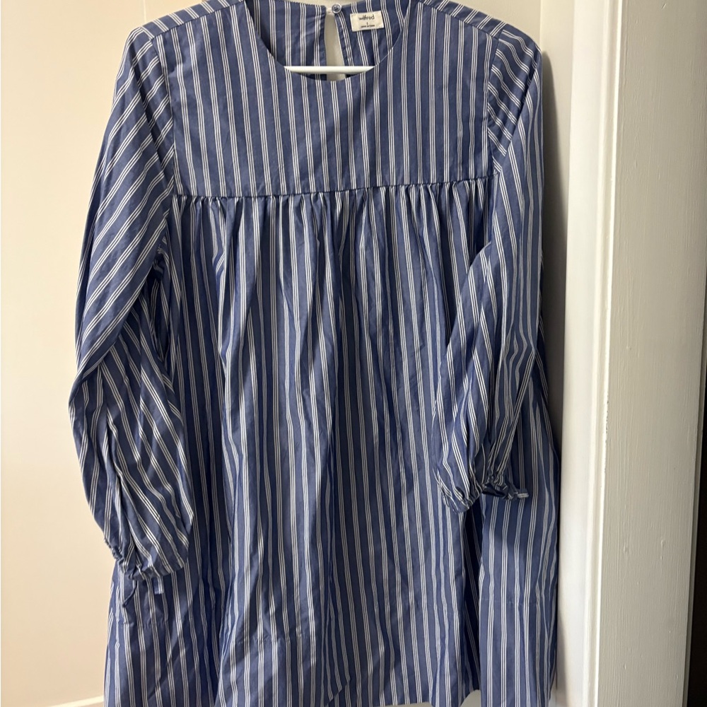 Wilfred Navy and White Striped Tunic Dress
